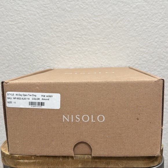 Nisolo All Day Open Toe Leather Wooden Clog  Almond Size 11 - Picture 11 of 11